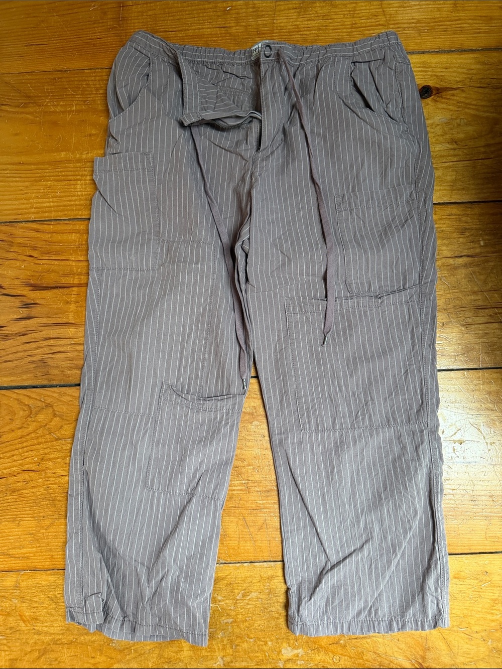 Free People Lilac Pinstripe Cargo Pants